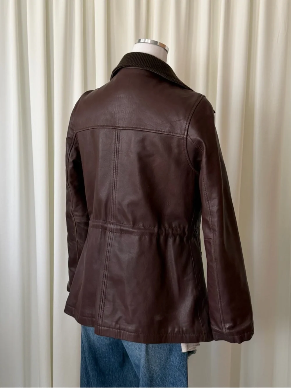 MICHAEL Michael Kors brown leather Utility jacket with distressed look size XS. - Picture 5 of 15